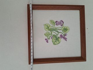 2 Cuadros Bordados Violetas