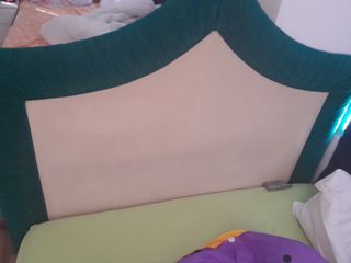 Cabecero cama infantil - beige y verde agua