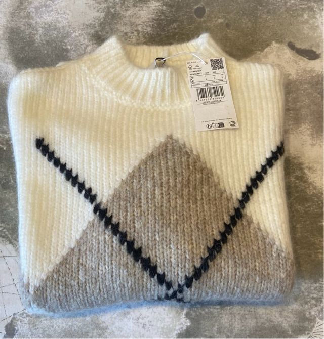 Maglione bianco e beige Mango - Taglia S
Mai indossato