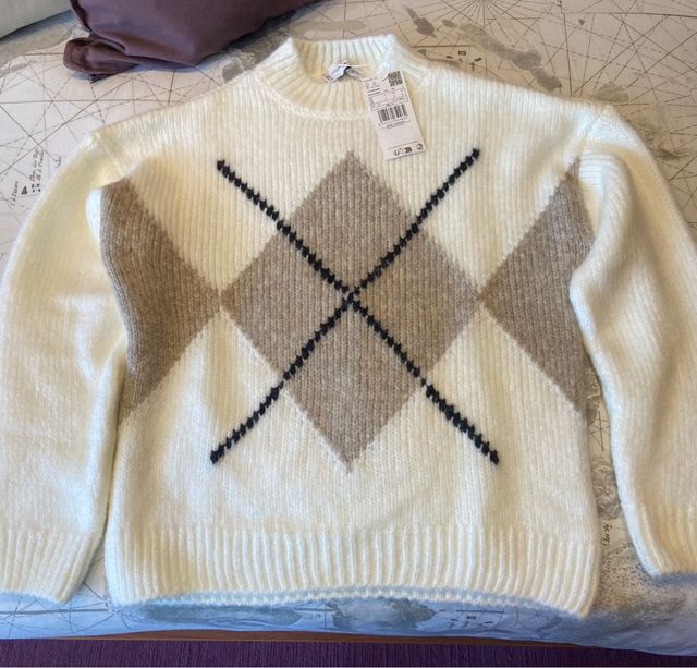 Maglione bianco e beige Mango - Taglia S
Mai indossato