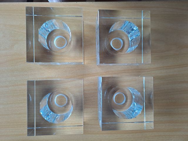 4 Plafones Cristal Cuadrados