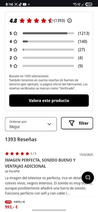 TV Samsung 4K 55" TQ55QN90CATXXC - NEGOCIABLE