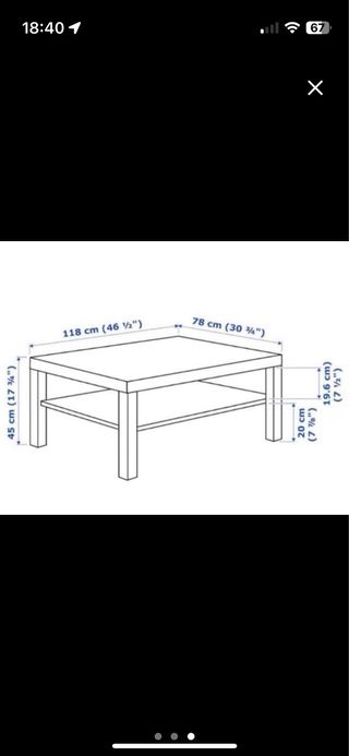 Mesa centro negra IKEA