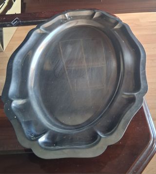 Bandeja metalica ovalada