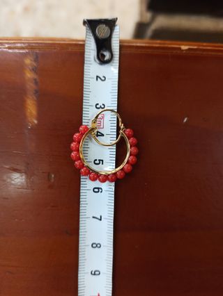 Argollas Oro Perlas Coral