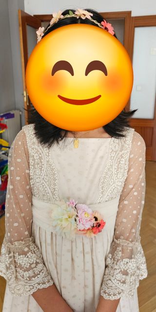 Vestido comunión niña beige