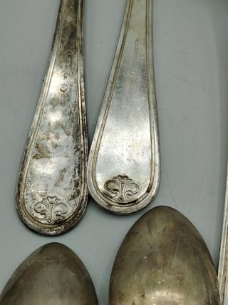Cubertería plateada antigua 20 piezas (hojas)