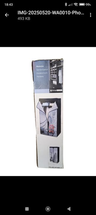 Armario Tela Plegable - 75x45xH160cm