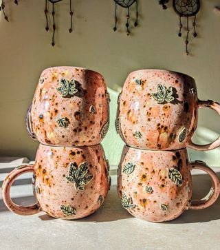 Set tazas cerámica Hojas de Otoño