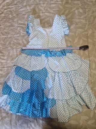 Traje Flamenca niña lunares azul