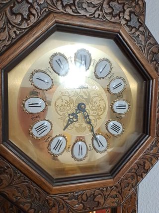 Reloj Pared Madera Tallado