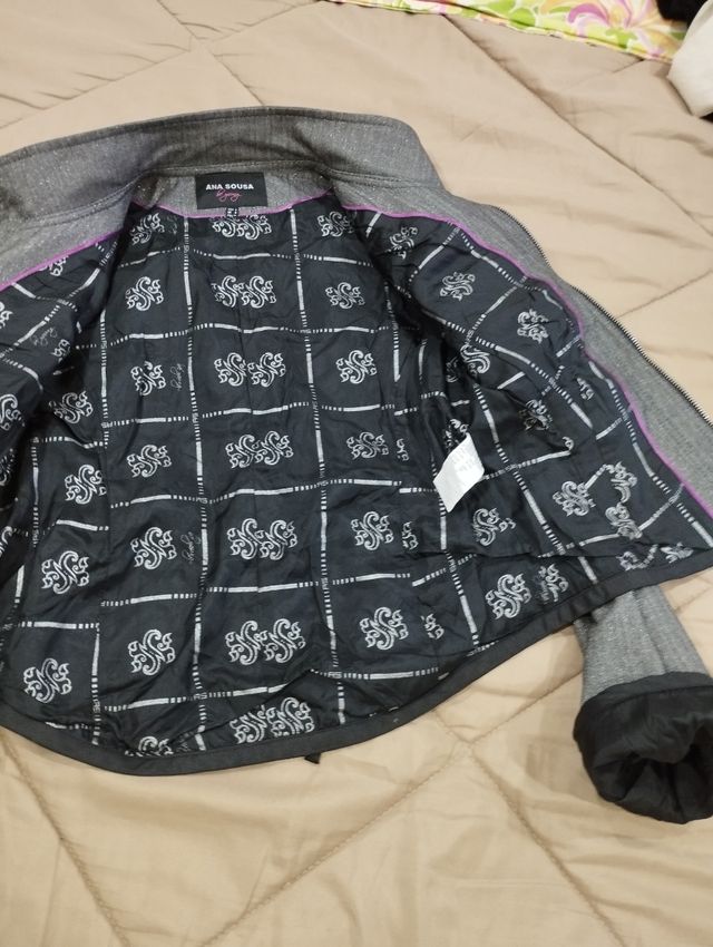 Casaco Ana Sousa Cinza|Preto - Tam 36