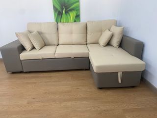 sofa chaise longue cama beige MODELO CLAIRE