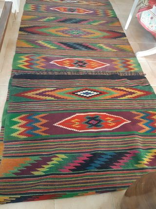 Alfombra Kilim lana 3.6x1.25m
