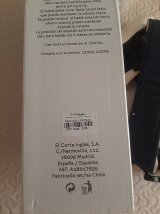 Mochila portabebés bbest 3-9kg