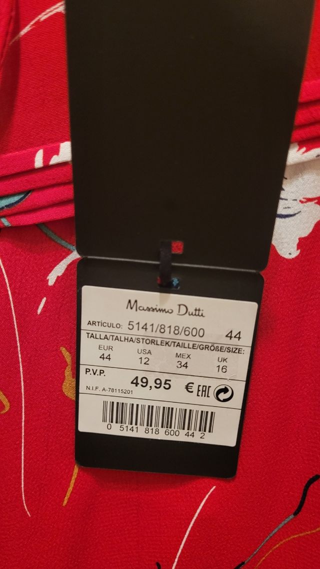 Blusa Massimo Dutti roja a ESTRENAR