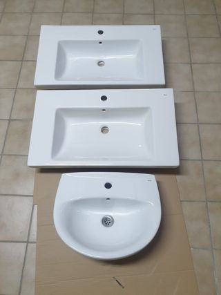 3 lavabos, picas de cerámica