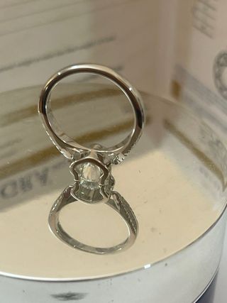 Anillo plata Rodiada Con 1Ct Diamante Moissanita