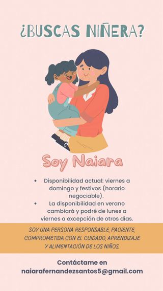 Niñera fines semana y festivos en Parla