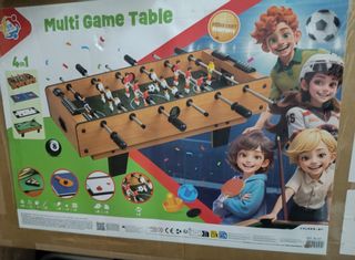 Mesa juegos 4 en 1: Futbolín, Ping Pong, Billar, H