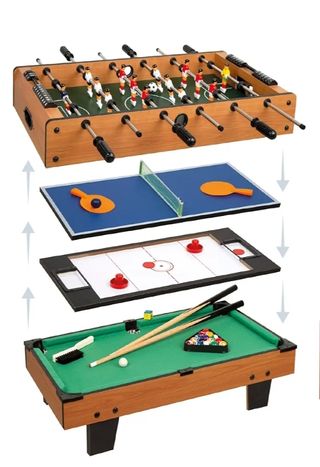 Mesa juegos 4 en 1: Futbolín, Ping Pong, Billar, H