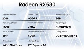 Gráfica RX580, RX 580 8GB GDDR5 Memoria 256bit