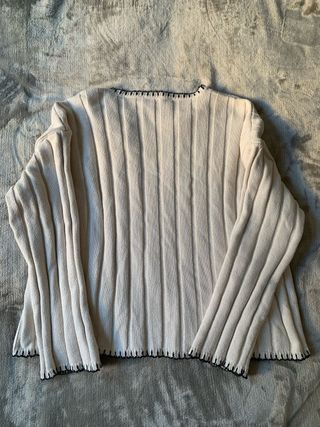 Jersey Zara crema - bolsillos