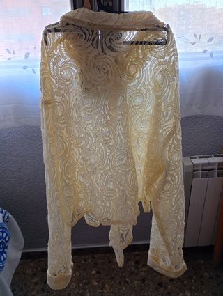 Blusa encaje beige - Manga larga