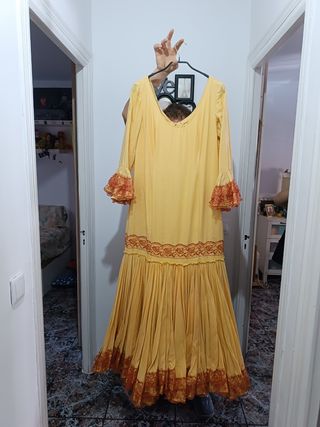 Traje Flamenca Amarillo Talla 44-46
