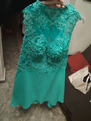 Vestido fiesta turquesa - Talla xL