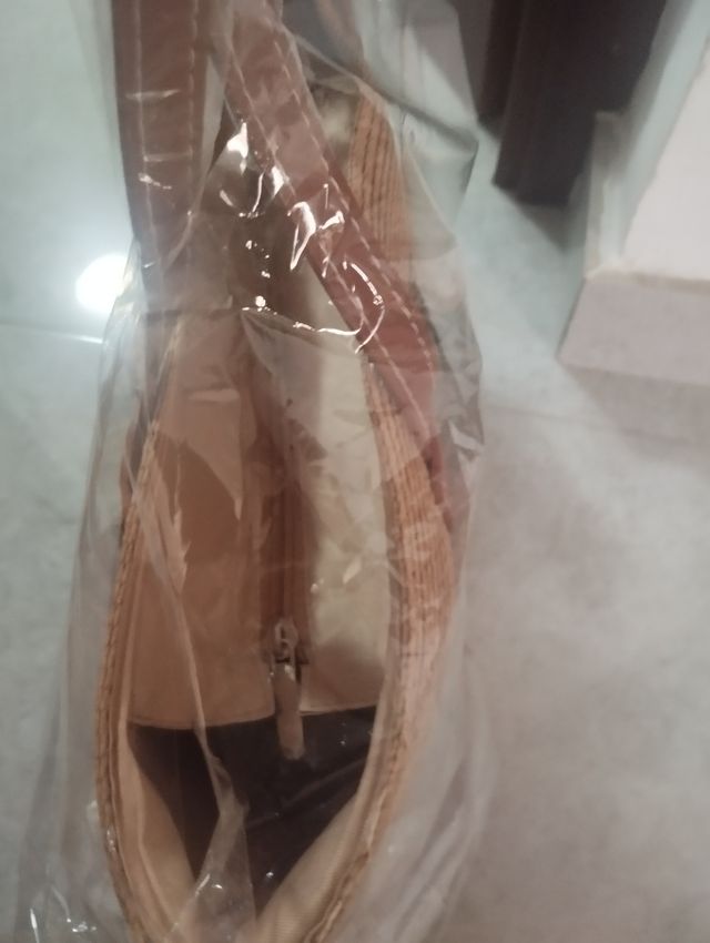 Bolso playa rayas - marrón