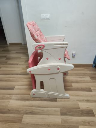 Trona y mesa bebé niña - Rosa