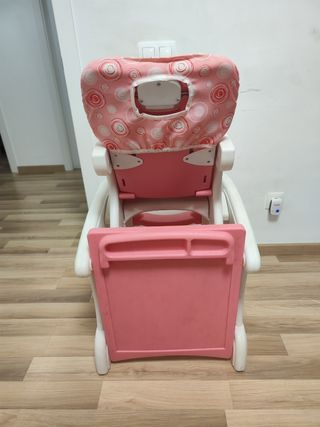 Trona y mesa bebé niña - Rosa