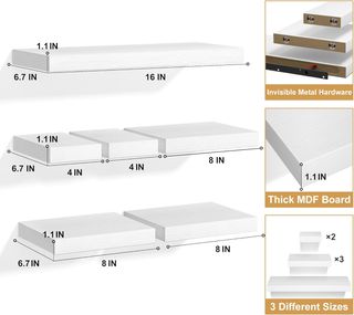 Set 6 Estantes Love-KANKEI Blancos MDF