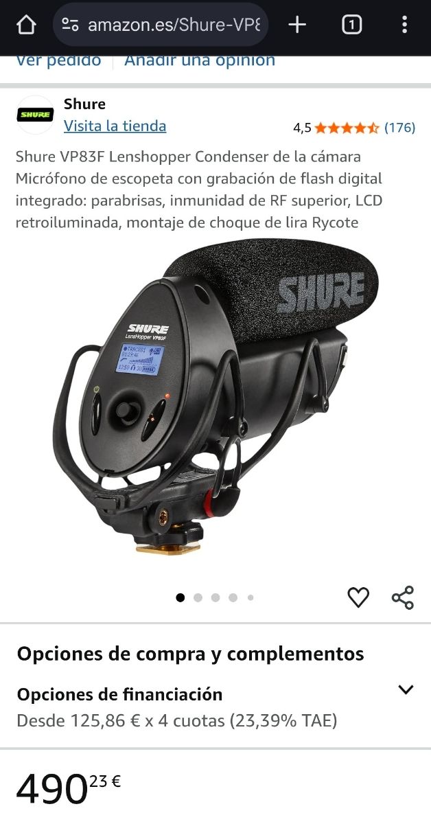 Micrófono Shure VP83F LensHopper NUEVO!!!