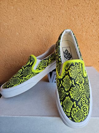 Vans Slip On Serpiente Amarillo Fluor