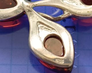 Colgante plata ámbar rojo