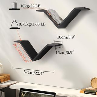 2 Estantes Pared Forma Ganso Salvaje Madera