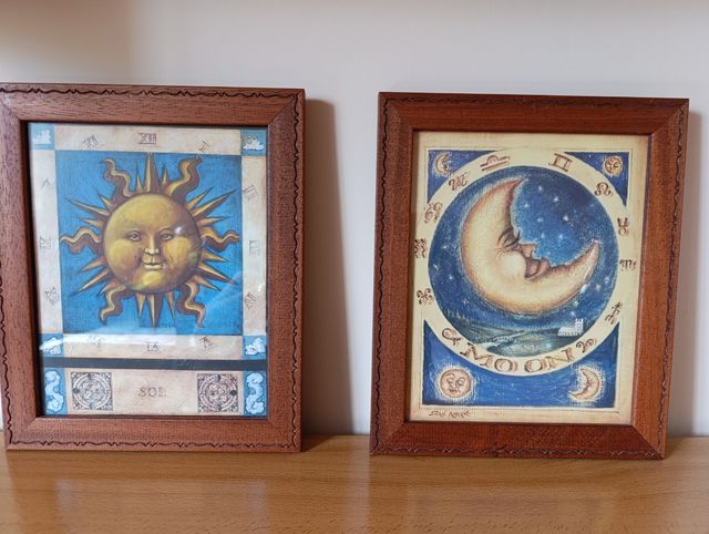 Cuadros Sol & Luna - Decoración vintage