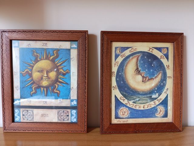 Cuadros Sol & Luna - Decoración vintage