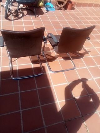 2 sillas oficina - marrón metal