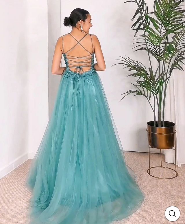 Abito lungo turchese