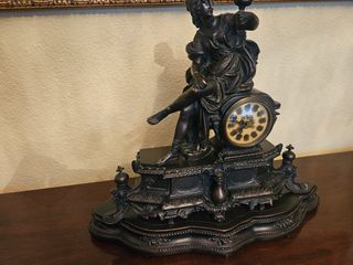 Reloj antiguo madera imitación bronce estilo clási