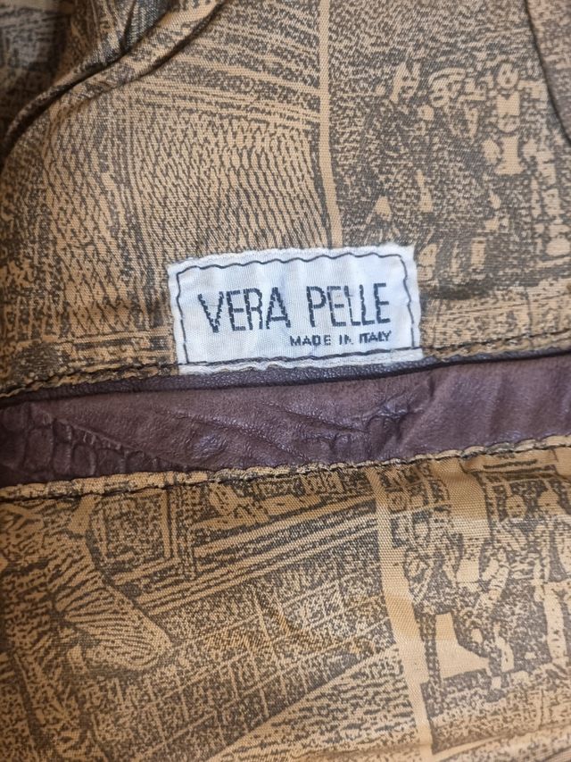 Cazadora piel marrón vintage