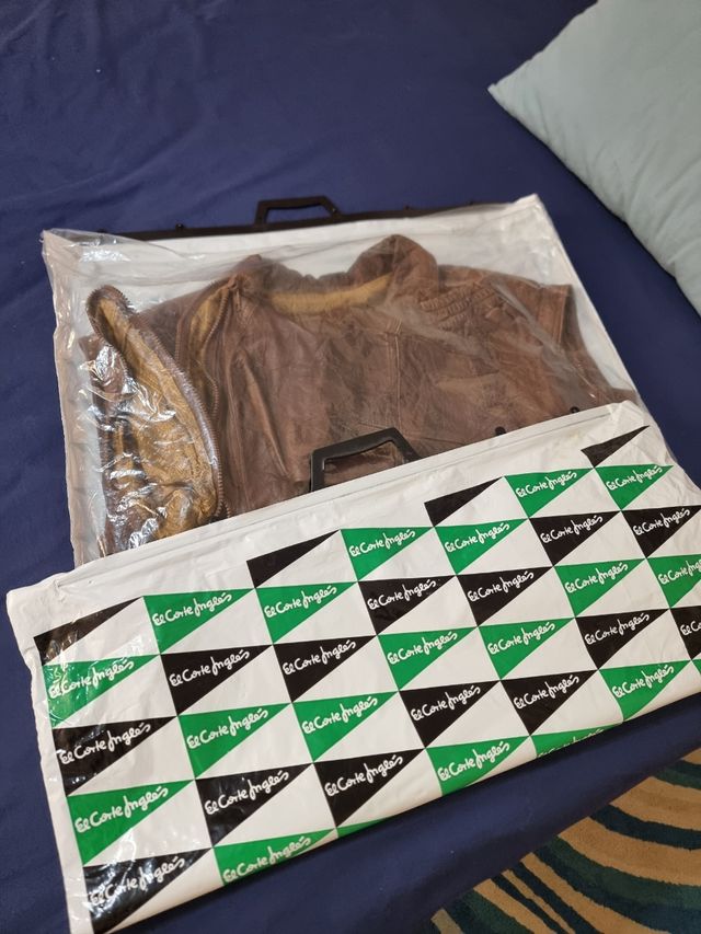 Cazadora piel marrón vintage