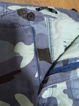 Pantalones camuflaje azul algodón 