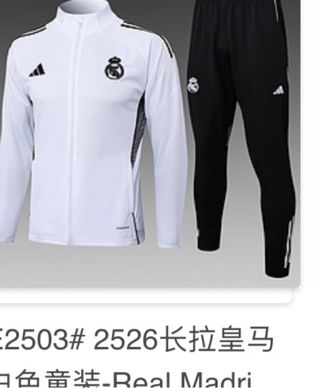 Chándal Real Madrid Adidas blanco-negro