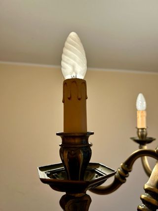 Lampadario vintage 6 luci ottone