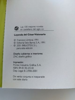 Leyenda del César visionario. Novela de Francisco