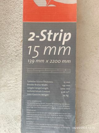 Tarima maciza haya 2-Strip 15mm 30 M2 aprox